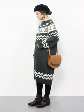 isaさん（レディース・155cm）の冬コーディネート