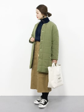 「N.（N. Natural Beauty Basic）（エヌエヌナチュラルビューティーベーシック）のアイテム（ダウンジャケット/コート）」を使った、isaさん（レディース・155cm）の冬コーディネート