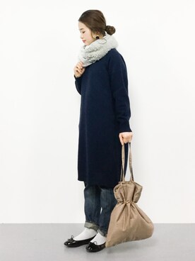 「NOMBRE IMPAIR（ノンブルアンペール）のアイテム（ワンピース/ドレス）」を使った、isaさん（レディース・155cm）の冬コーディネート