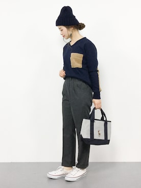 isaさん（レディース・155cm）の冬コーディネート