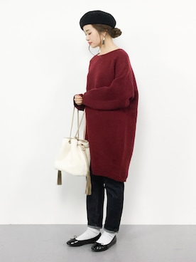 isaさん（レディース・155cm）の冬コーディネート