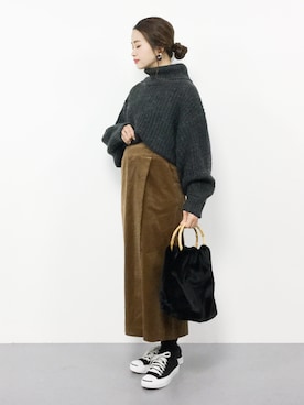 isaさん（レディース・155cm）の冬コーディネート