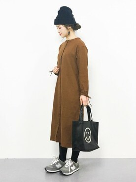 「ECODECO（エコデコ）のアイテム（バッグ）」を使った、isaさん（レディース・155cm）の冬コーディネート
