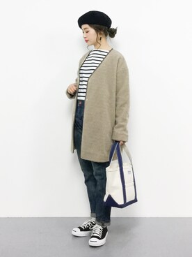 「Samansa Mos2 blue（サマンサモスモスブルー）のアイテム（その他アウター）」を使った、isaさん（レディース・155cm）の冬コーディネート
