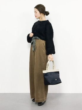 「amaca（アマカ）のアイテム」を使った、isaさん（レディース・155cm）の冬コーディネート