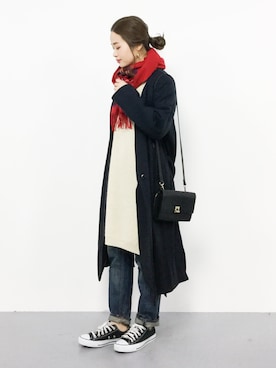「RED CHOP WORKS（レッドチョップワークス）のアイテム（ワンピース/ドレス）」を使った、isaさん（レディース・155cm）の冬コーディネート