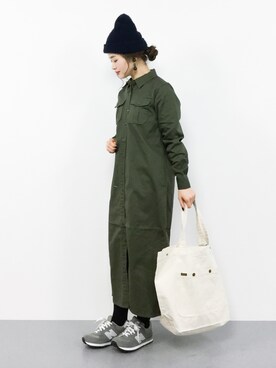 「JOURNAL STANDARD relume（ジャーナルスタンダード　レリューム）のアイテム（シャツワンピース）」を使った、isaさん（レディース・155cm）の冬コーディネート