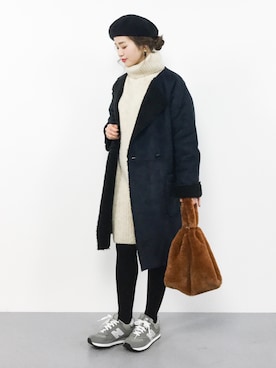 isaさん（レディース・155cm）の冬コーディネート