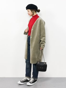 isaさん（レディース・155cm）の冬コーディネート