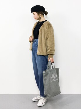 「Another Edition（アナザーエディション）のアイテム（ブルゾン）」を使った、isaさん（レディース・155cm）の冬コーディネート