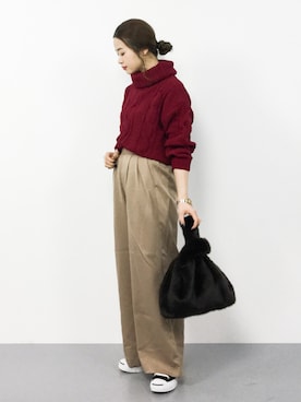 isaさん（レディース・155cm）の冬コーディネート