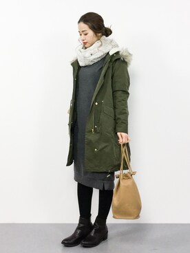 isaさん(レディース・155cm)の冬コーディネート