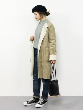 isaさん（レディース・155cm）の冬コーディネート