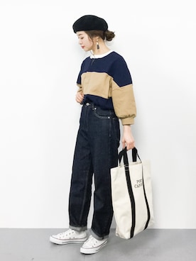 「ラガーシャツ」｜isaさん（レディース・155cm）の冬コーディネート