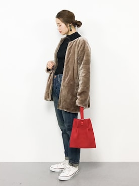 isaさん（レディース・155cm）の冬コーディネート