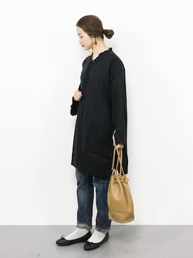 「niko and...（ニコアンド）のアイテム（チュニック）」を使った、isaさん（レディース・155cm）の冬コーディネート