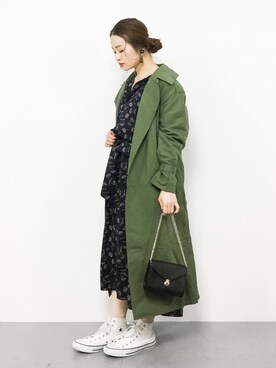 「LEPSIM（レプシィム）のアイテム（トレンチコート）」を使った、isaさん（レディース・155cm）の冬コーディネート