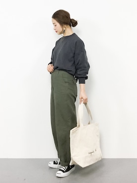 「reca（レカ）のアイテム（チノパンツ）」を使った、isaさん（レディース・155cm）の冬コーディネート