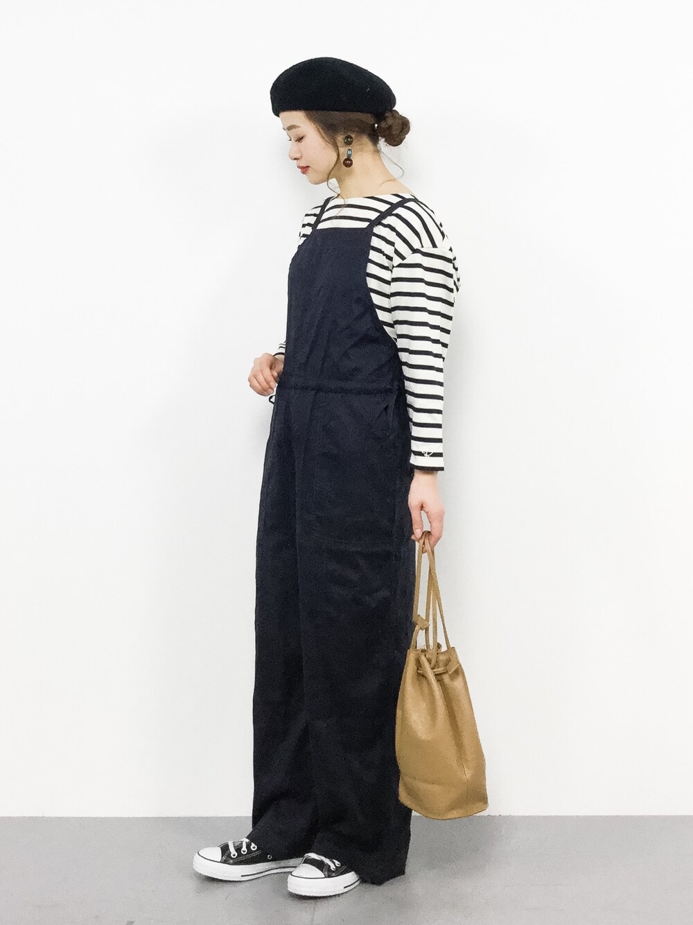 ニコアンド　てぃらプロデュース　ワークチノサロペット　Lサイズ niko and てぃら チノワークサロペット Lサイズ レディース