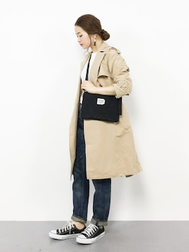 「URBAN RESEARCH Sonny Label（アーバンリサーチサニーレーベル）のアイテム（トレンチコート）」を使った、isaさん（レディース・155cm）の春コーディネート