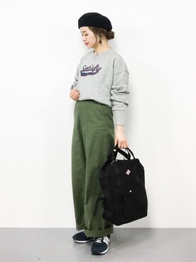 「RAY CASSIN（レイカズン）のアイテム（スウェット）」を使った、isaさん（レディース・155cm）の春コーディネート