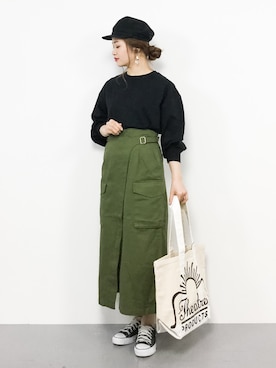 「グルカスカート」｜isaさん（レディース・155cm）の春コーディネート