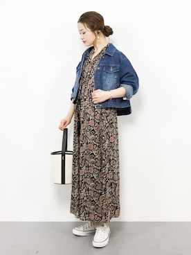 「rps（アールピーエス）のアイテム（デニムジャケット）」を使った、isaさん（レディース・155cm）の春コーディネート