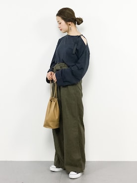 「Fashion Letter（ファッションレター）のアイテム（その他パンツ）」を使った、isaさん（レディース・155cm）の春コーディネート