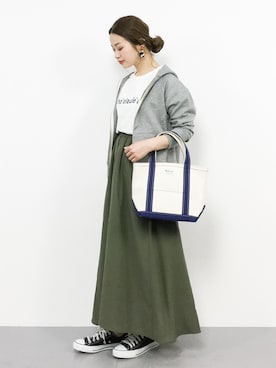 「BLISS POINT（ブリスポイント）のアイテム（スカート）」を使った、isaさん（レディース・155cm）の春コーディネート