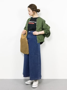 「rps（アールピーエス）のアイテム（ブルゾン）」を使った、isaさん（レディース・155cm）の春コーディネート