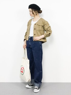 「amelier MAJESTIC LEGON（アメリエルマジェスティックレゴン）のアイテム（ジャケット/アウター）」を使った、isaさん（レディース・155cm）の春コーディネート