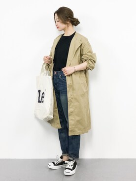 「classicalelf（クラシカルエルフ）のアイテム（モッズコート）」を使った、isaさん（レディース・155cm）の春コーディネート