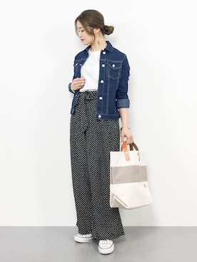 「CURRENT（カレント）のアイテム（ジャケット/アウター）」を使った、isaさん（レディース・155cm）の春コーディネート