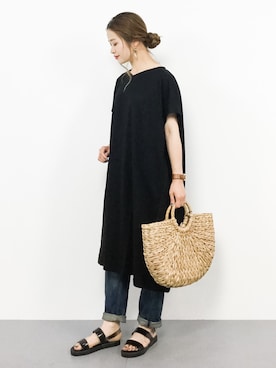 「note et silence （ノートエシロンス）のアイテム（かごバッグ）」を使った、isaさん（レディース・155cm）の春コーディネート