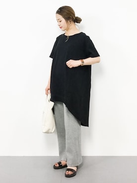「LEPSIM（レプシィム）のアイテム（チュニック）」を使った、isaさん（レディース・155cm）の春コーディネート