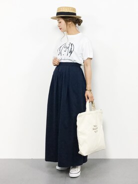 「Two Faces（トゥーフェイシーズ）のアイテム（トップス）」を使った、isaさん（レディース・155cm）の夏コーディネート