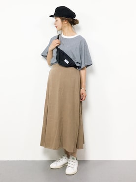 「トラペーズスカート」｜isaさん（レディース・155cm）の夏コーディネート