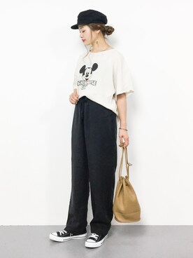「ミッキー」｜isaさん（レディース・155cm）の夏コーディネート
