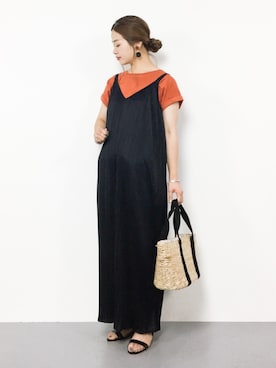 「haco!（ハコ）のアイテム（オールインワン・サロペット）」を使った、isaさん（レディース・155cm）の夏コーディネート