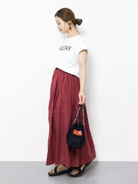 「FRAMeWORK（フレームワーク）のアイテム（スウェット）」を使った、isaさん（レディース・155cm）の夏コーディネート