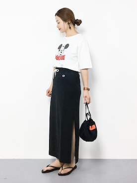 「ミッキー」｜isaさん（レディース・155cm）の夏コーディネート