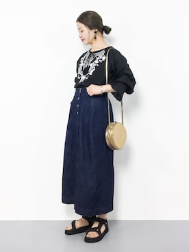 「Import & Select（インポートアンドセレクト）のアイテム（シューズ）」を使った、isaさん（レディース・155cm）の夏コーディネート