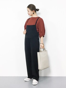 「ROPE' PICNIC（ロペピクニック）のアイテム（サロペット/オーバーオール）」を使った、isaさん（レディース・155cm）の夏コーディネート