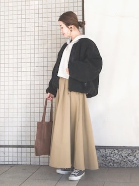 「natural couture（ナチュラルクチュール）のアイテム」を使った、isaさん（レディース・155cm）の冬コーディネート