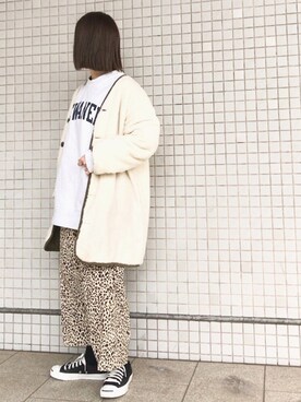 「ISOOK（アイスー）のアイテム（スカート）」を使った、isaさん（レディース・155cm）の冬コーディネート
