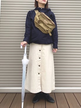 「MYSTERY RANCH（ミステリーランチ）のアイテム（ボディバッグ/ウエストポーチ）」を使った、isaさん（レディース・155cm）の秋コーディネート