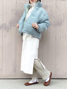 「ECRIRE（エクリール）のアイテム（その他アウター）」を使った、isaさん（レディース・155cm）の冬コーディネート