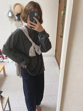 「SpRay PREMIUM（スプレイプレミアム）のアイテム（Tシャツ/カットソー）」を使った、J u n aさん（レディース・159cm）の春コーディネート