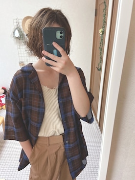 「ニコアンド」｜「アイテム（キャミソール）」を使った、J u n aさん（レディース・159cm）の夏コーディネート