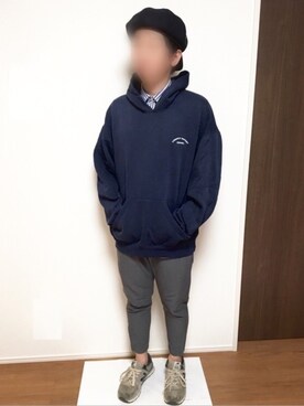 「プルオーバーパーカー」｜「アイテム（その他）」を使った、とんとろさん（メンズ・167cm）の冬コーディネート